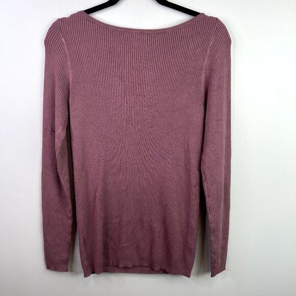 maurices mauve ribbed keyhole long sleeve top size xs - Picture 6 of 8